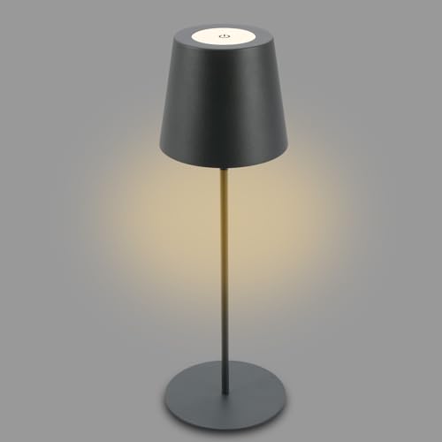 Briloner - LED Tischlampe kabellos mit Touch, dimmbar in Stufen,...