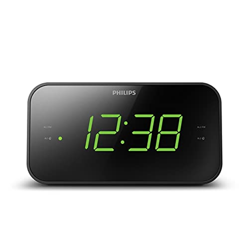 Philips Audio TAR3306 Wecker mit Radio und großem Display, Doppelalarm, Sleep...