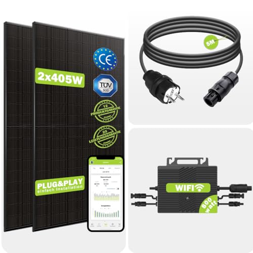 Balkonkraftwerk Komplettset 810Wp/800W - Ja Solar Solarmodule je 405Wp, Eway...