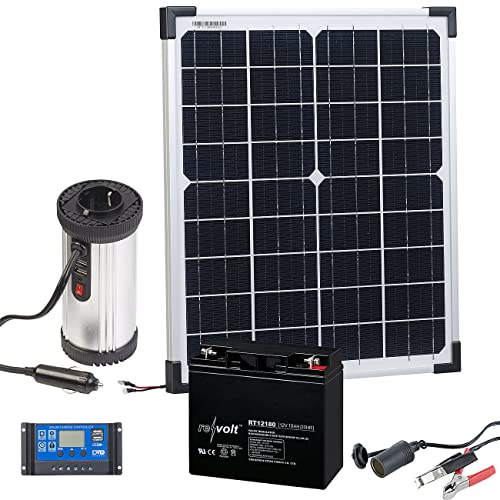 revolt Solarpanel 20 Watt: Solarpanel (20 W) mit Akku, Laderegler und...