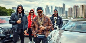 Die reichsten Rapper Deutschlands in stylischer Umgebung.